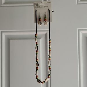 NEW Shell & Beads Necklace and Earrings set
